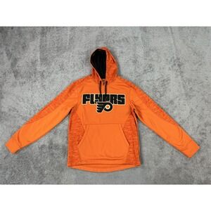 Philadelphia Flyers Hoodie Mens Small Orange Majestic Hockey Therma Base NHL